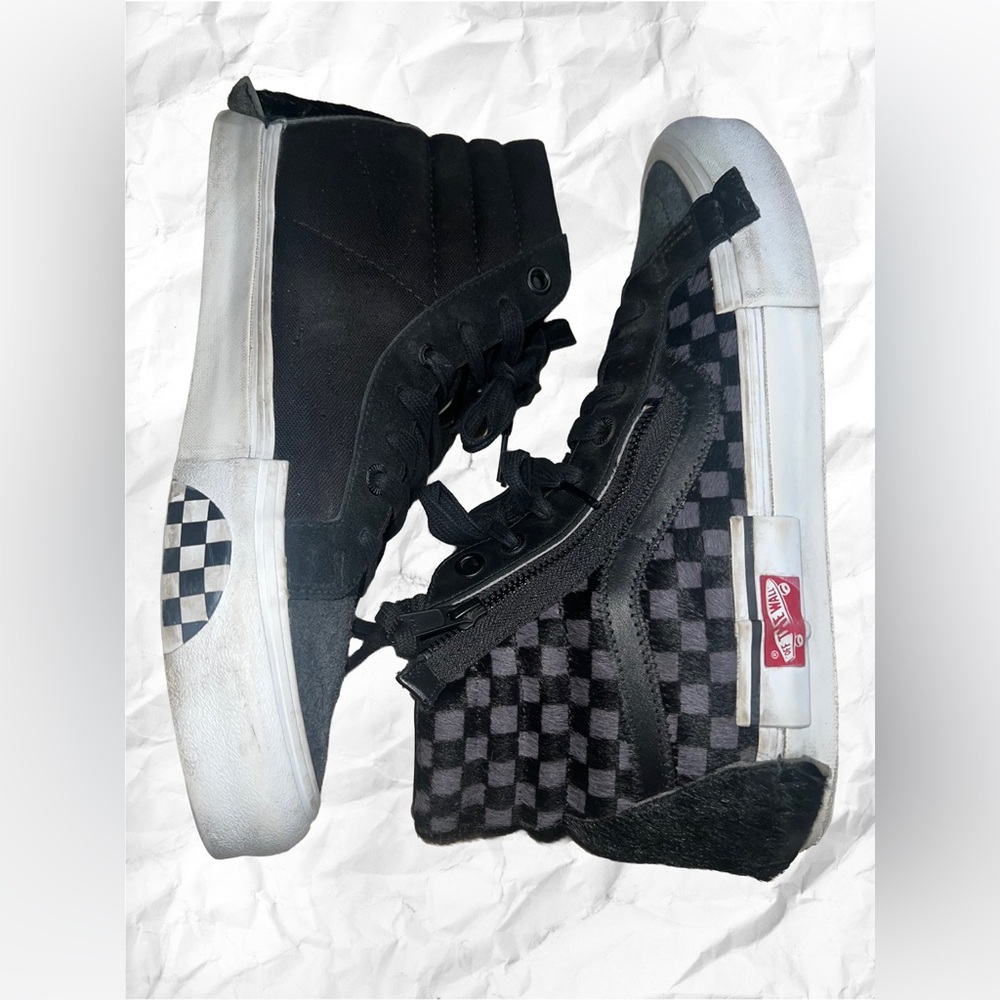 Vans Vault UA Sk8-Hi Cap LX Pony Black Checkerboard Men’s Sneakers - Picture 5 of 11